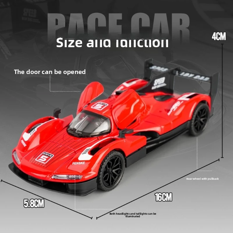 1/32 Le Mans 963 coche de carreras de aleación modelo niños niño vehículo de juguete regalo de cumpleaños Diecast Metal miniatura Voiture decoración del hogar