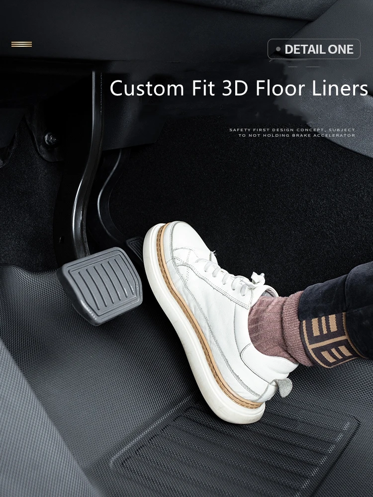 All Weather Floor Mats Compatible with Teslas Model 3 2022 - 2017, Custom Fit 3D Floor Liners Car Interior Accessories