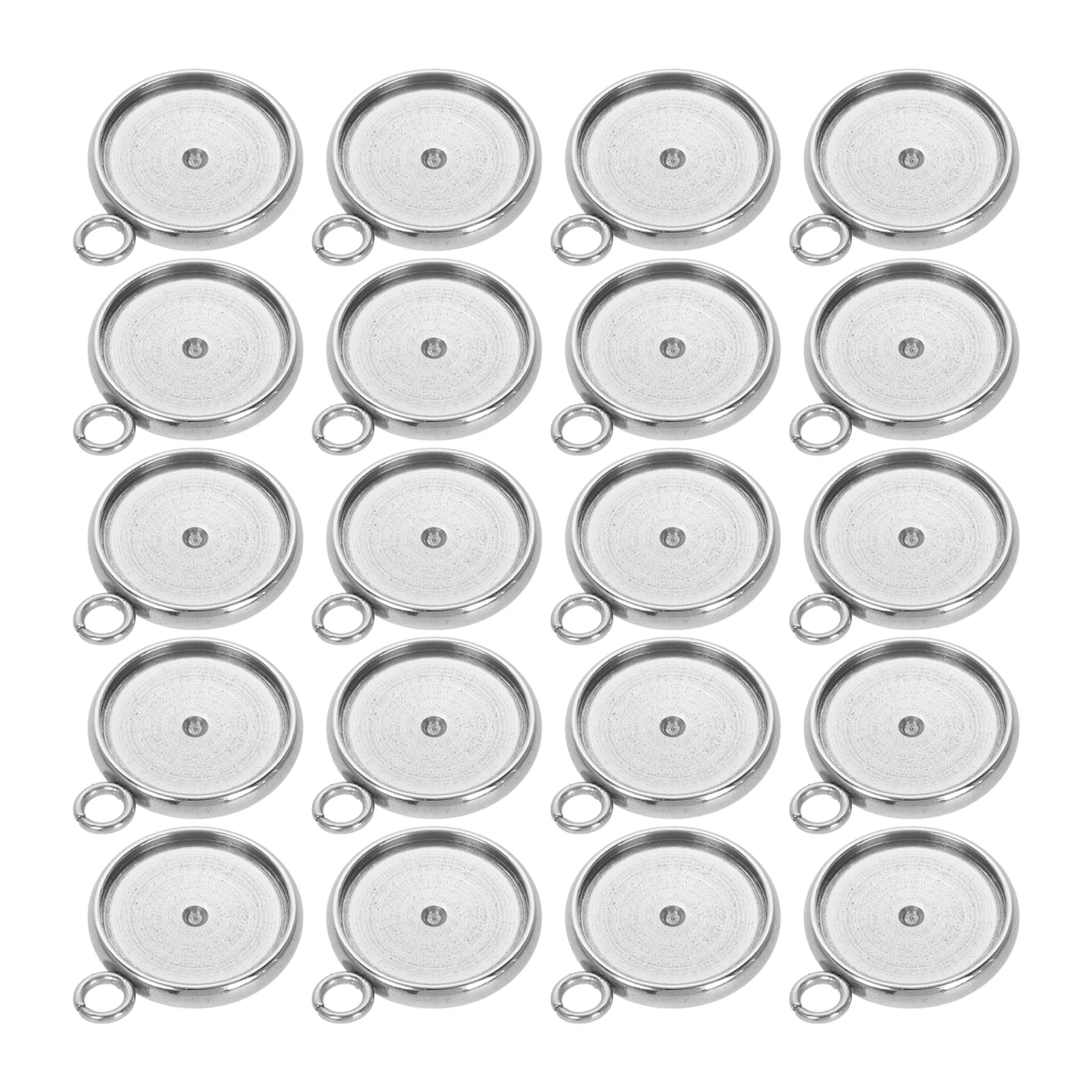 

20pcs Bezel Pendant Trays Stainless Steel Round Edge DIY Jewelry Making Custom Necklace Pendants Lightweight Durable