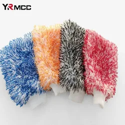 Car Washing Gloves Microfiber Strong Water Coral Velvet Cleaning Glove Soft Thickened Dust Removal Clean Tools Car Accessories