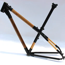 Bamboo Mountain Frame Bike 27.5 MTB Bicycle Frameset Bamboo Bike City Cycle Bike Parts Carbon Seat post