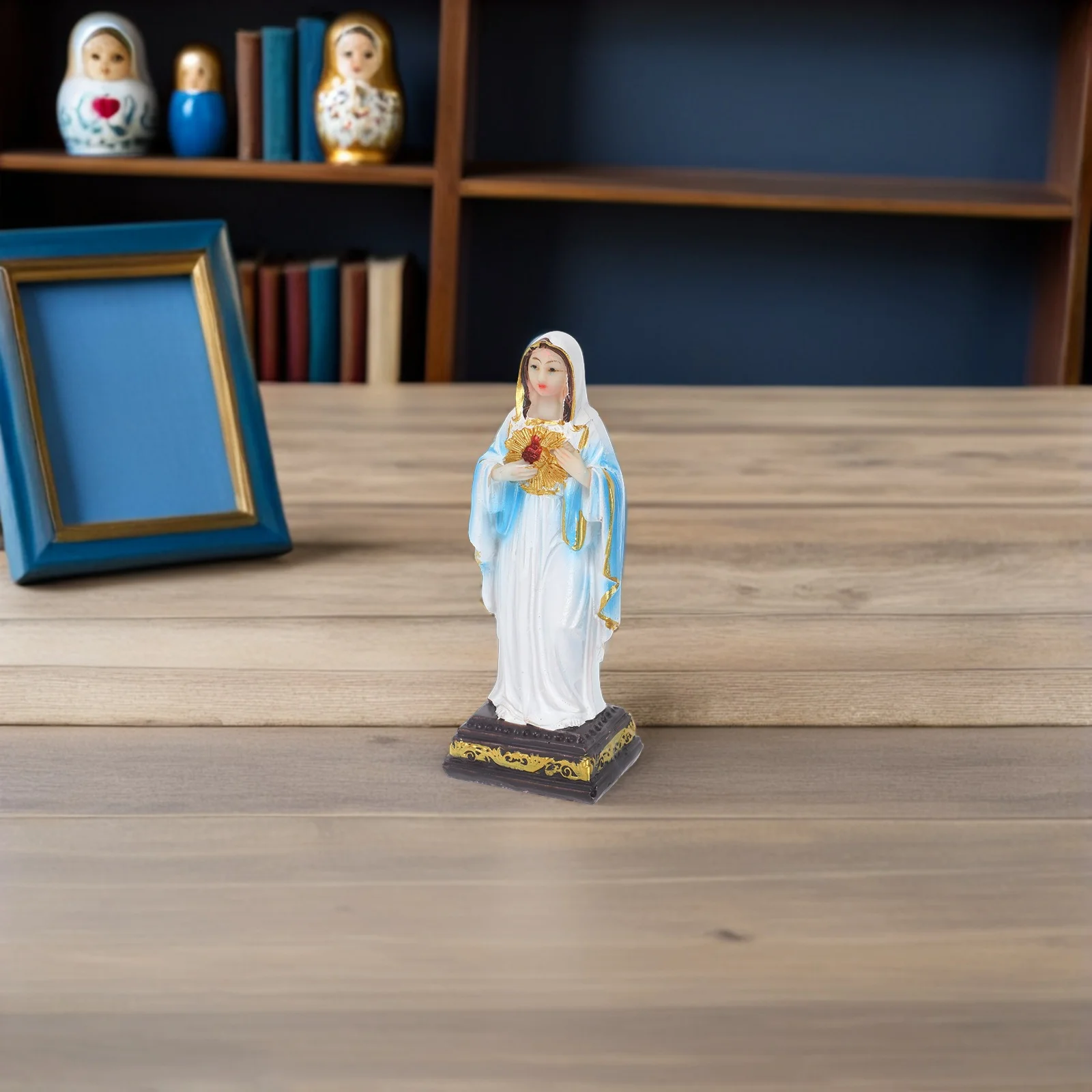 

Blessed Mother Resin Statue Mini Religious Sculpture For Home Church Decor Indoor Outdoor Use Catholic Garden Ornament