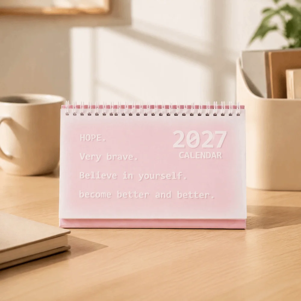 Yearly Agenda 2027 Desk Calendar Daily Schedule Thick Paper Planning Desk Calendar Memorandum Book Spiral Binding