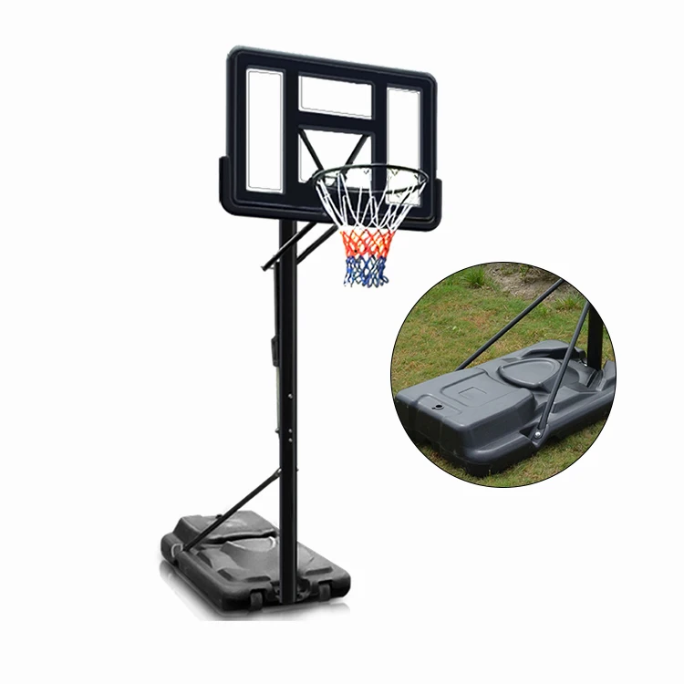 Supporto per canestro da basket portatile per adulti mobile per interni all\'aperto con regolazione della mano Deluxe con palla per bambini