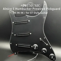 Alnico 5 3 Pcs Mini Humbucker Pickup Electric Guitar SSS Loaded Pickguard 9K/9K/9K Prewired Scratchplate for ST Style Guitar