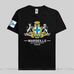 Marseille Francja Europa międzynarodowe miasto turystyczne Prowansja logo kultura pamiątka męska moda sportowa t koszula topy bawełniana koszulka