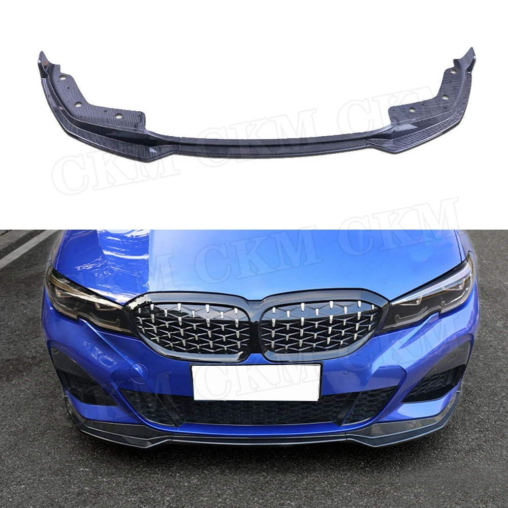 

High Quality ABS Front Bumper Lip Chin Splitters Spoiler For BMW 3 Series G20 2019 2020 M Style Trim Covers