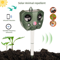 Solar Powered Animal Repeller Waterproof PIR Sensor Outdoor Garden Anti Cat Dog USB Ultrasonics Solar Alarm Drive Repeller