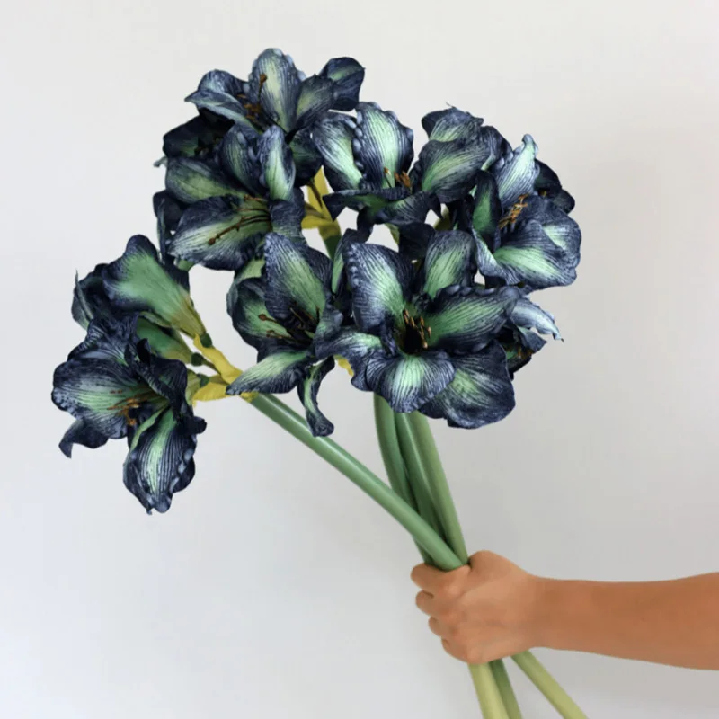 Single Branch Simulation Clivia Miniata Artificial Silk Flowers Room Table Center Decor Wedding Background Layout Flower