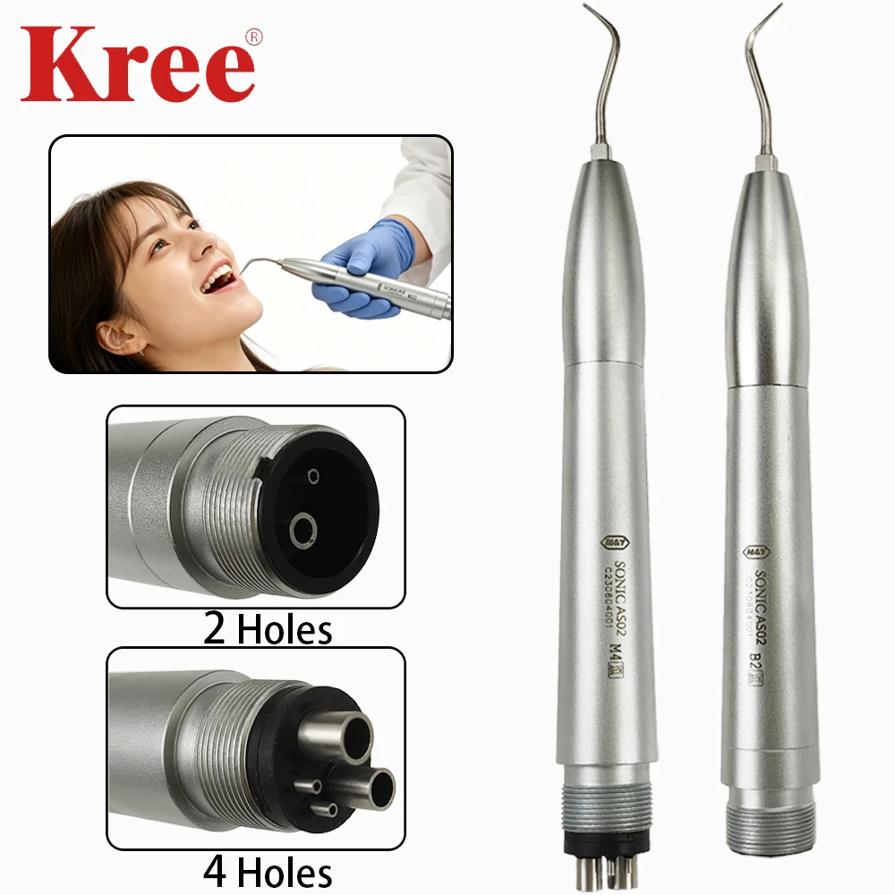 

Dental Ultrasonic Air Perio Scaler Handpiece Sonic 2/4 Hole+3pcs Scaler Tips Tooth Cleaner 2/4 Holes Irrigator Endodontium Root