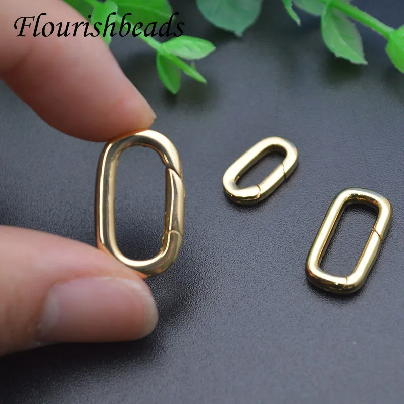 3 Size Gold Color Push Gate Lock Oval Carabiner Spring Clasps for DIY Hand Made Necklace Jewelry Making Accessories 10pcs/lot