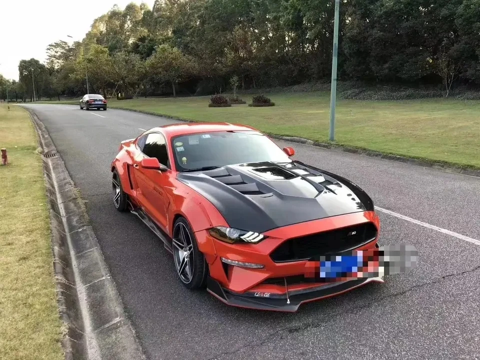 for Ford Mustang Carbon fiber cover MUSTANG carbon fiber hood engine hatch GTSS transparent style hood