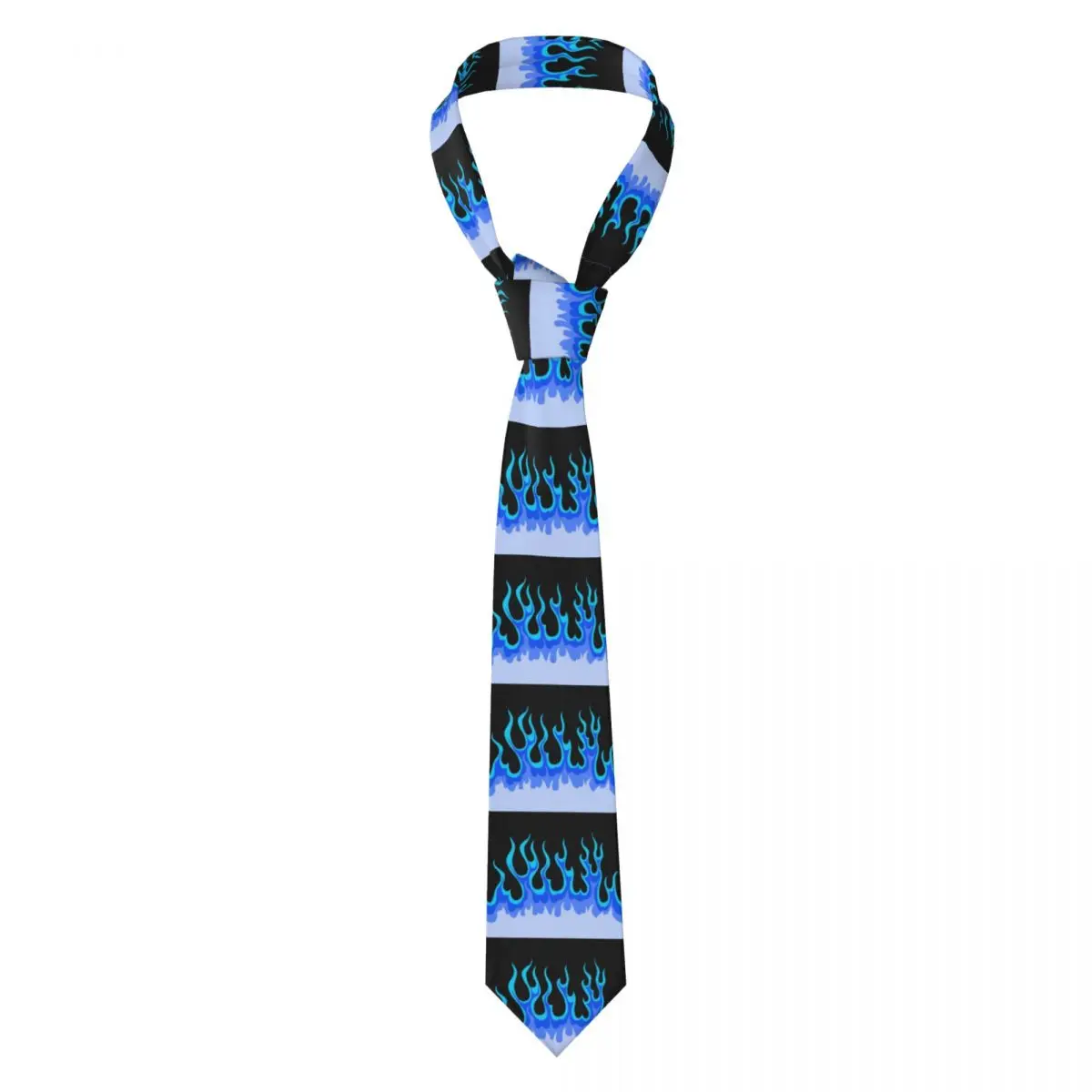 Custom Mens Blue Hot Fire Racing Flames Neck Ties Fashion Tie For Business