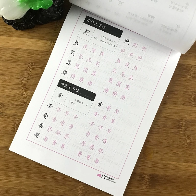 Hard Pen Regular Copybook Pang Zhonghua Regular Script Chinese Calligraphy Skill Book Basic Strokes Radicals Structure Copying