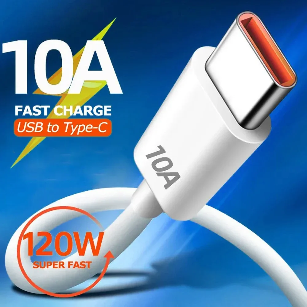 120W 10A USB Type C USB Cable Super Fast Charing Line for iPhone 15 Xiaomi 12 Samsung Huawei Quick Charge USB C Cables Data New