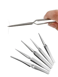 Non-slip Tweezers Stainless Steel Cross Lock Reverse Action Tweezer Save Effort Maintenance Tools