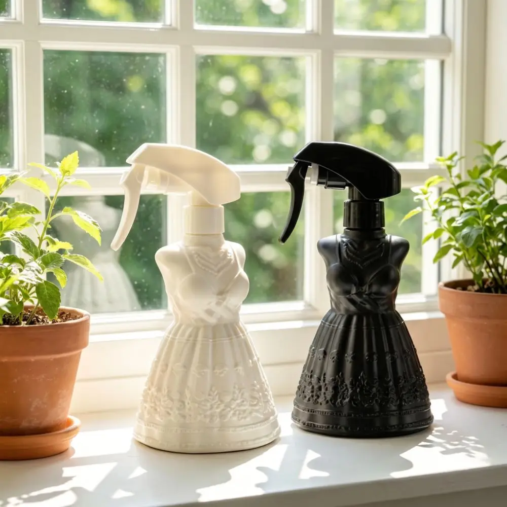 Exquisite Carved Artistic Spray Bottle Fine Mist Press-Type Garden Watering Can Reusable Retro Skirt Shape Hand Pump Sprayer