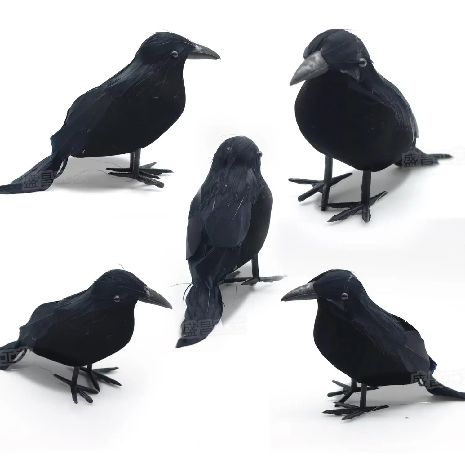 Simulation Crow Halloween Easter Window Lawn  Decoration Flocking Crow Party Decoration Supplies