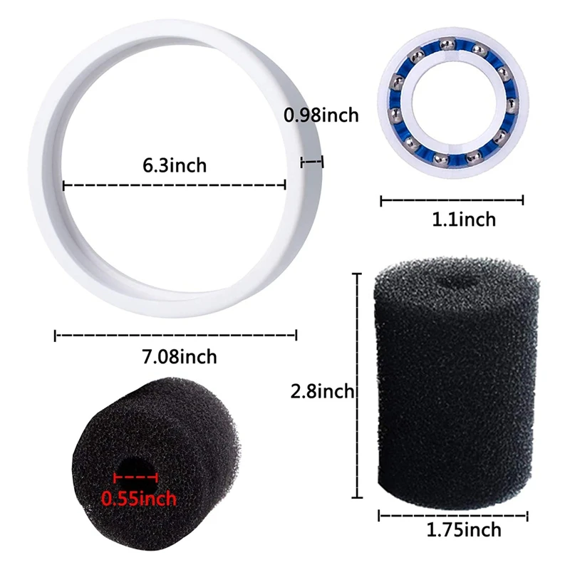 Pool Cleaner Kit For Polaris 180,280,Et,Include C60/C-60 Bearings,C-10/C10 Tire For Polaris 360/380,9-100-3105 Scrubbers