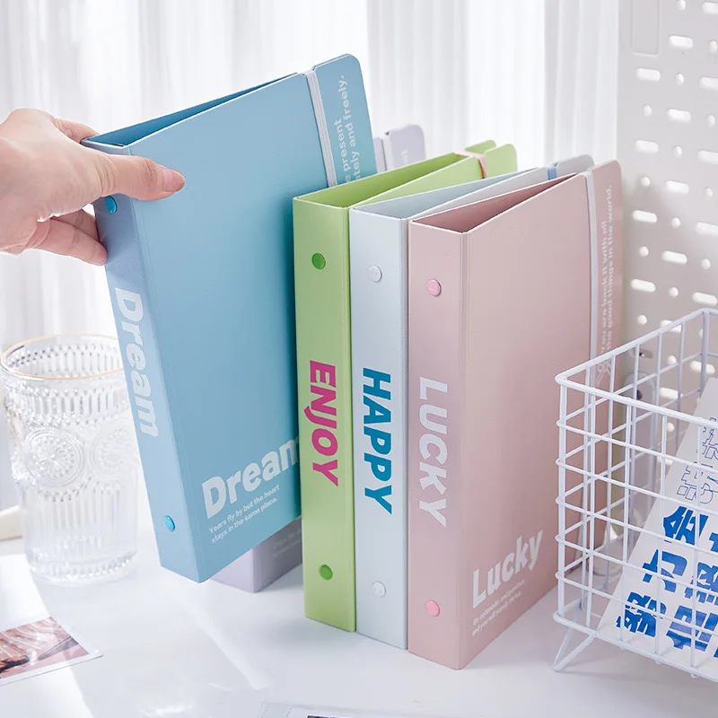 

Solid color 3 inches Binder Kpop Photocard Notebook large capacity Collect Book Storage album Kawaii School Stationery