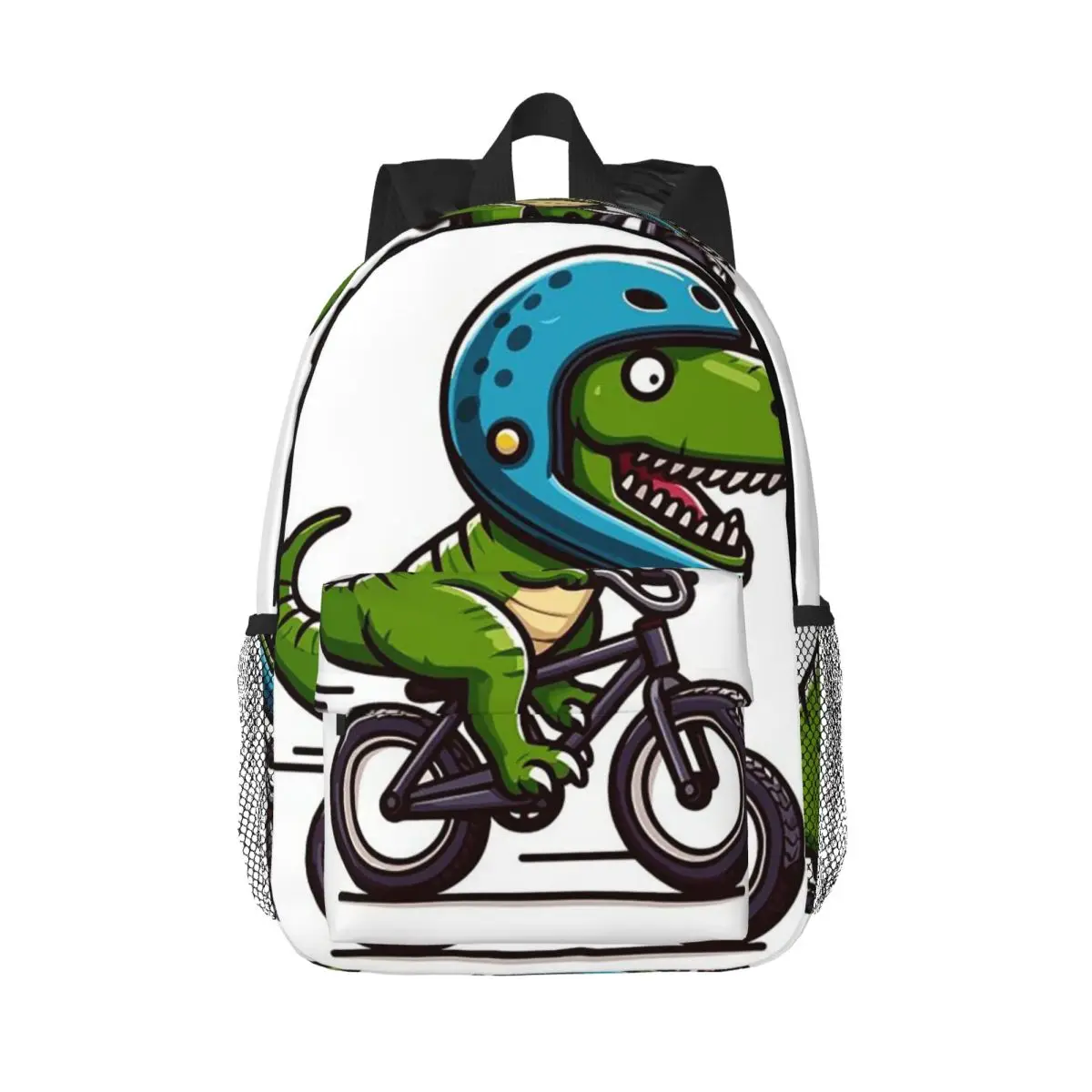 

Dinosaur Riding A Red Bicycle Cartoon Backpack Daypack Large Capacity Boys Girls BookBag Shoulder Bags for Men Women School Bag
