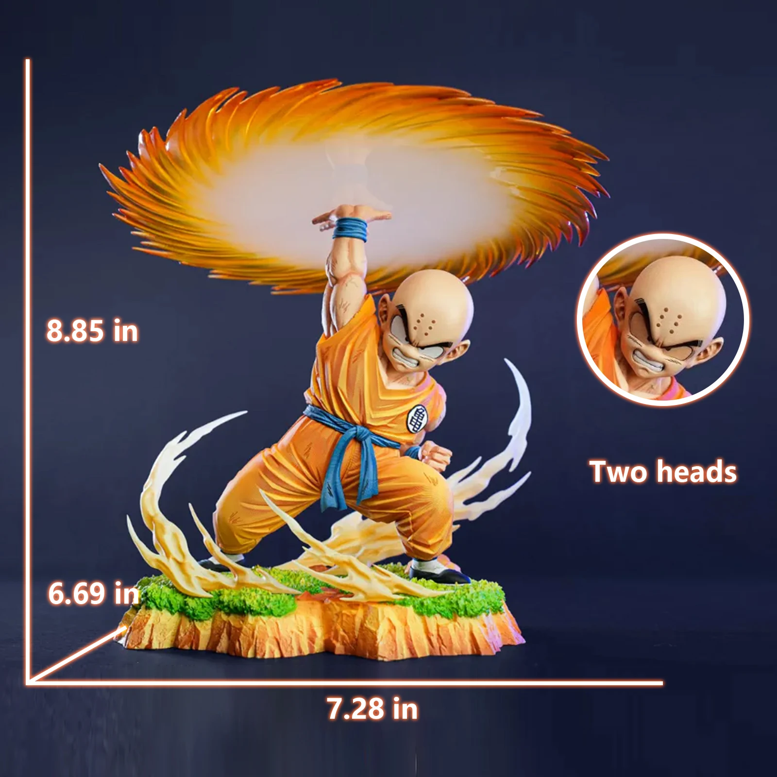 22.5cm/8.85in Anime Dragon Ball Z Krillin Action Figure Figurine Statue Home Decor Birthday Gift.