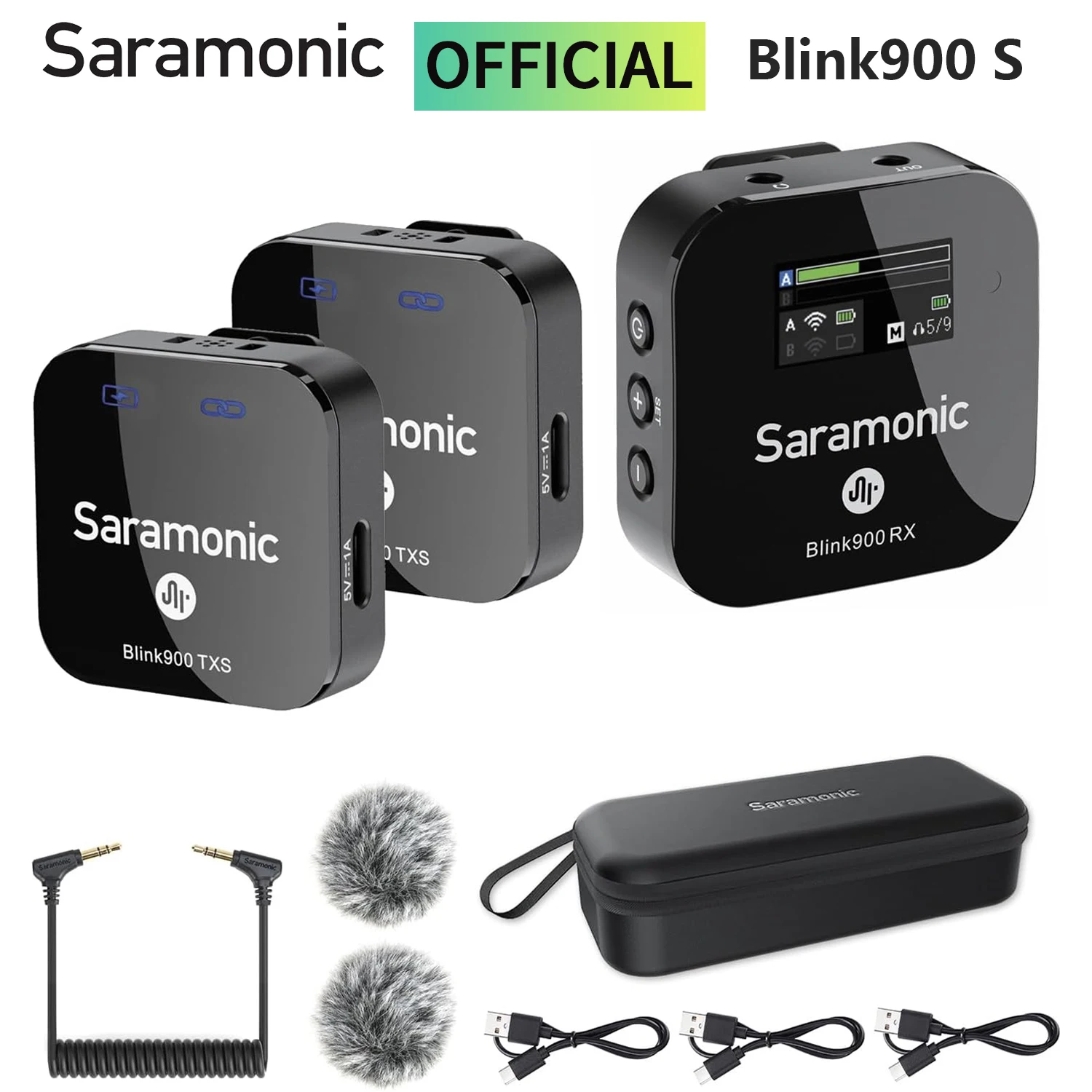 Saramonic Blink900 S Wireless Lavalier risvolto microfono per iPhone iOS Android PC cellulare DSLR fotocamera Live Streaming Youtube