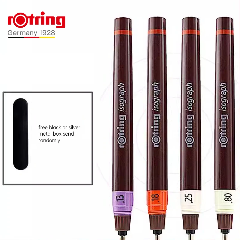 

1pc Rotring Needle Pen Fillable Ink Pen 0.1-0.8mm Engineering Drawing Major Painting and Drafting Hook Pen Line Pen Art Marker