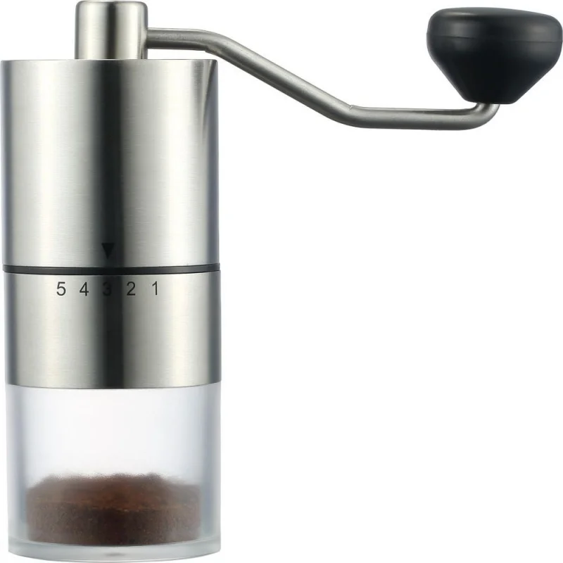 

Внешняя регулируемая кофемолка из нержавеющей стали, портативная ручная кофемолка - коническое сверло с керамическим конусом, с 5-регулируемым