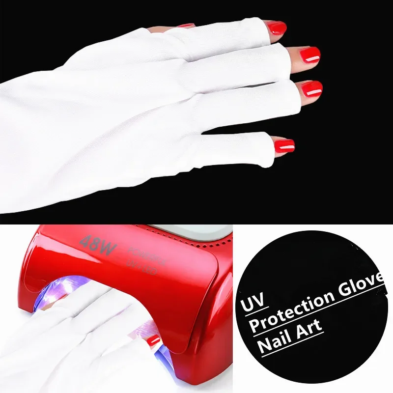 1 Paar heißer UV-Schutzhandschuh Nail Art Gel Anti-UV-Handschuh für UV-LED-Lampe Nageltrockner Strahlenschutz Nail Art Tool