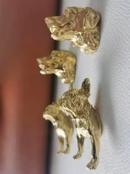 American Style Furniture Handles Wall Hooks Animals Shape Dog Puppy Head Brass Cabinet Door Drawer Knob Wardrobe Dresser Pulls