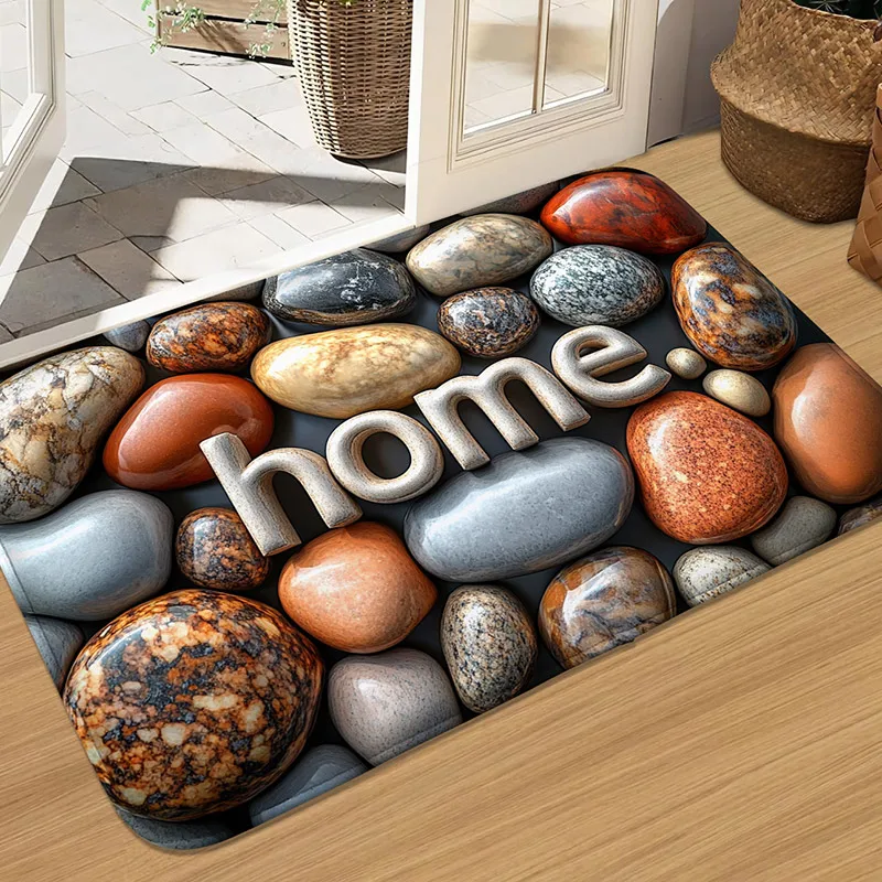

Welcome pebbles, flannel material, entrance mat, water absorbing door mat, bedroom small carpet, living room small foot mat