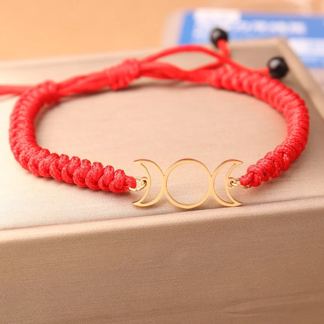 Dreifache Mondgöttin Sonnen-Pentagramm Edelstahl Hekate Armband Hexen-Luna-Armband Schmuck Esoterik und Hexerei – Detail 6