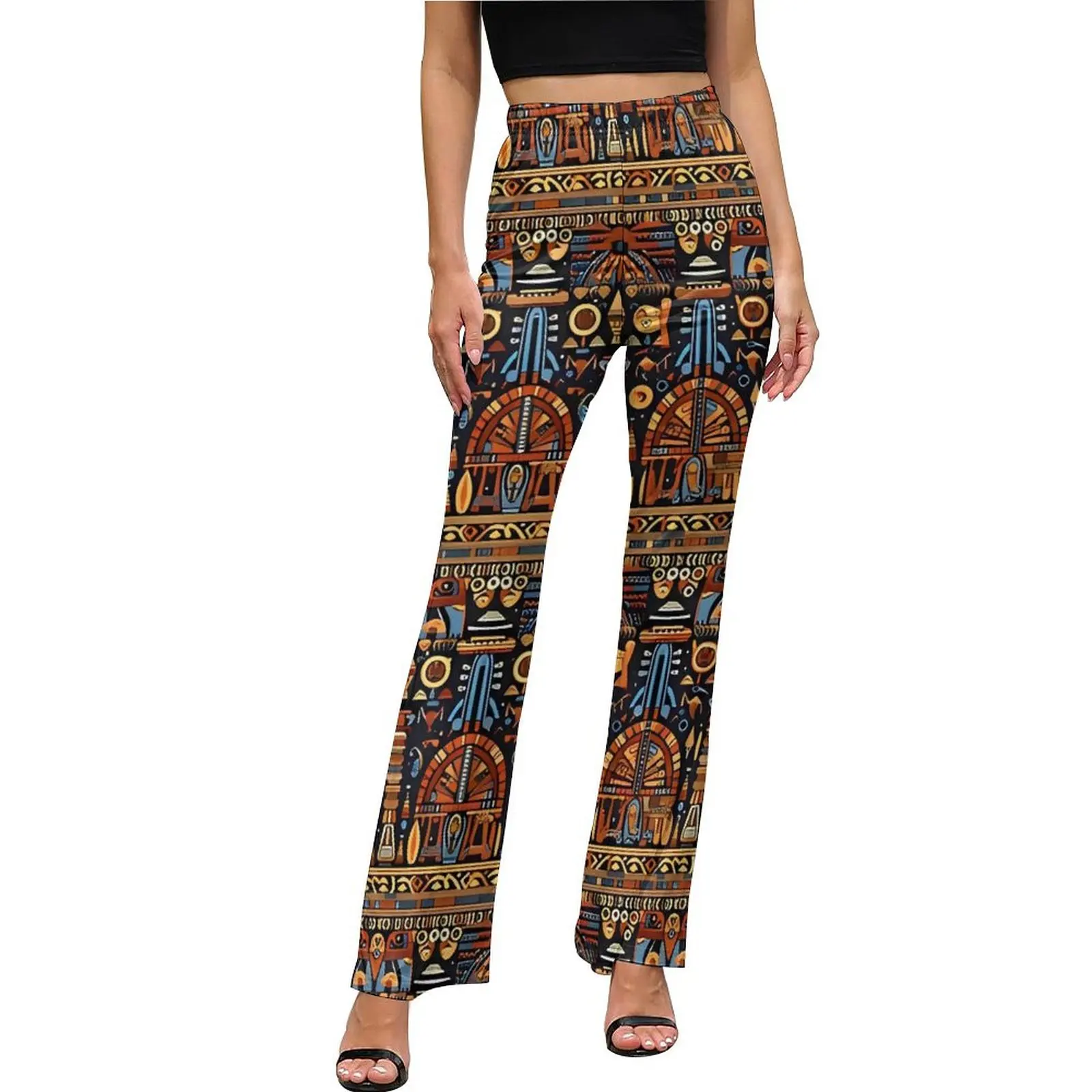 

Ancient Egyptian Art Pattern Pants Sexy Flared Trousers Summer Womens Graphic Streetwear Slim Pants