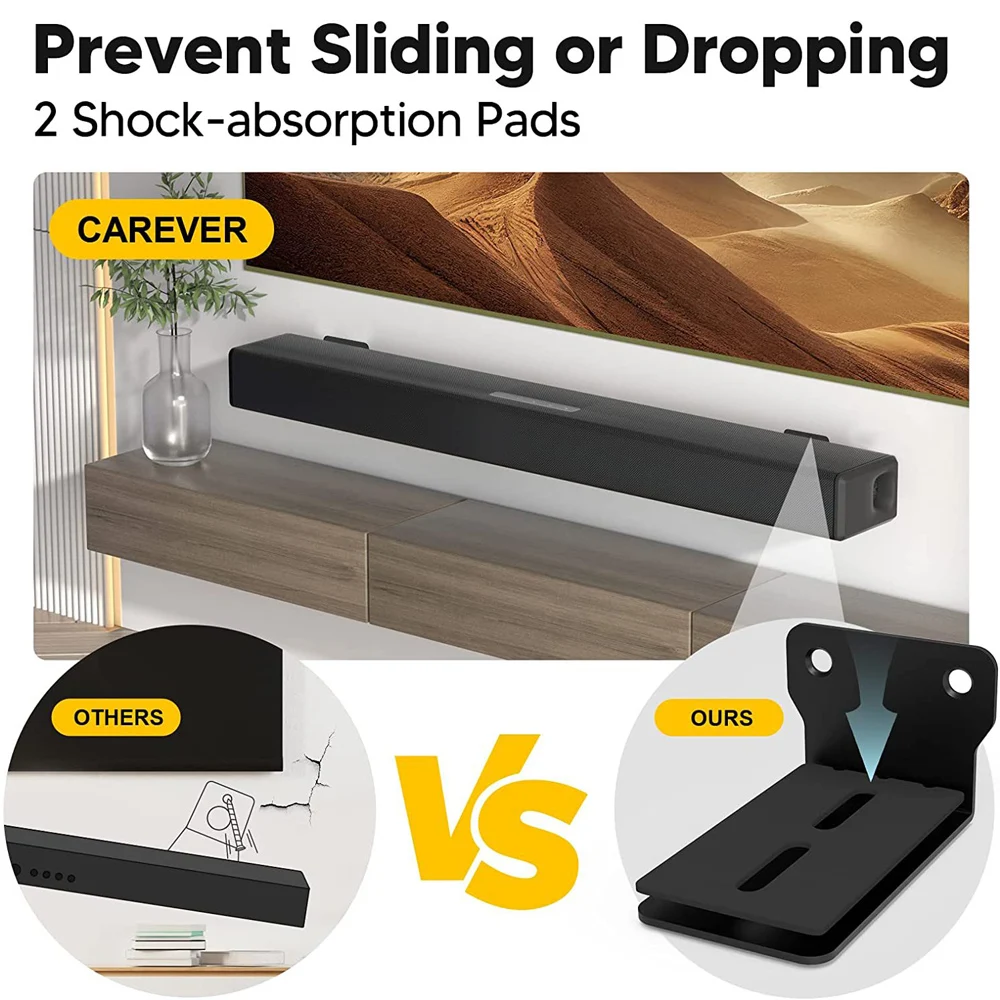 

Sound Bar Mounts Wall Brackets Easy To Install Anti-Drop Wall Shelf Holder, Universal Soundbar Speaker Mounting Bracket