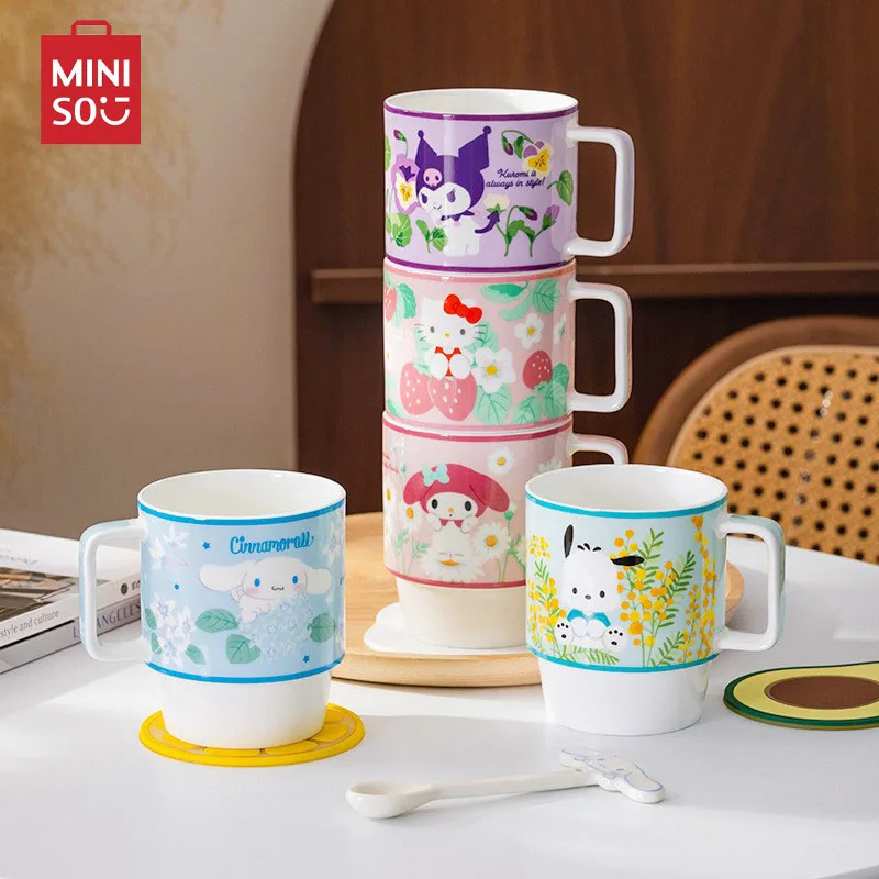 

Sanrio Anime Hello Kitty Ceramic Mark Water Cup Student Kawaii Cartoon Kuromi Melody Ceramic Fruit juice cup Household Teacup