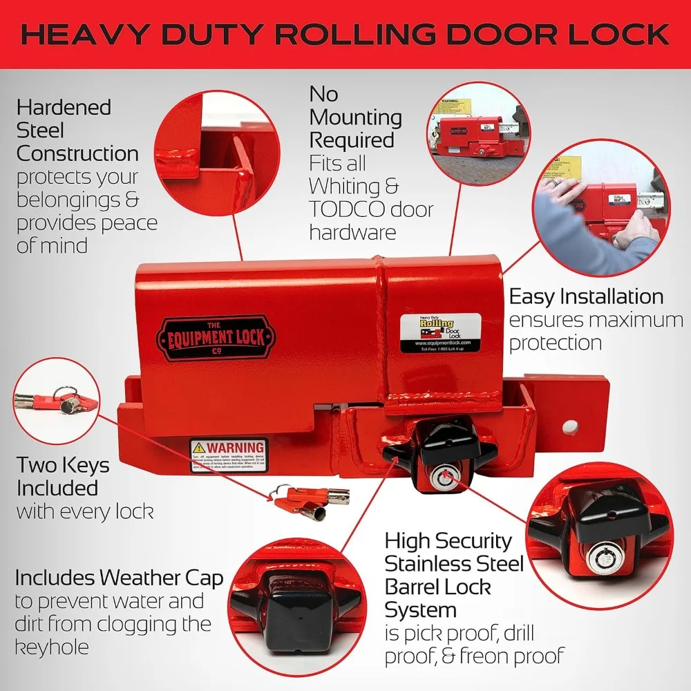 Heavy Duty Rolling Door Lock Maximum Security Storage Container Lock, Box Truck Lock and Trailer Lock