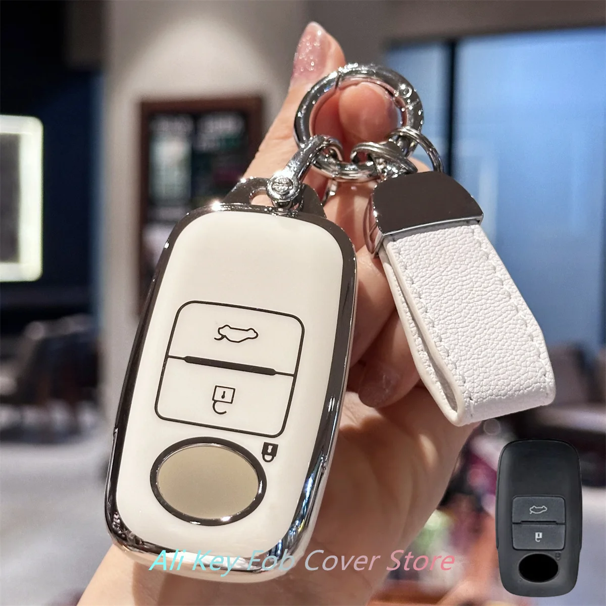LLavero Fob cubierta llavero cordón para Toyota Yaris Ativ Raize Veloz Avanza Rush Perodua Daihatsu Malasia control remoto inteligente