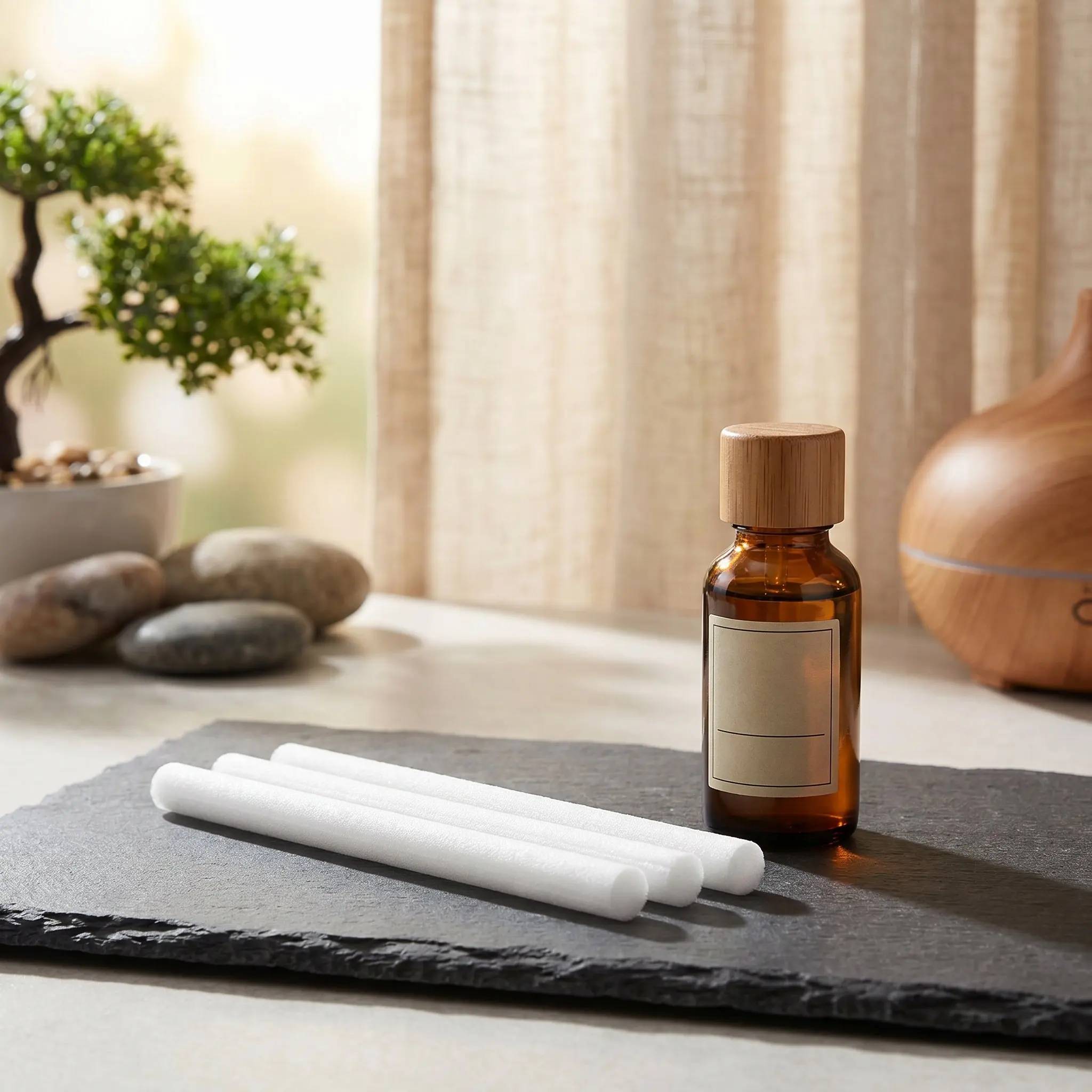 

15Pcs Aroma Cotton Diffuser Sticks Fiber Aroma Supplies Strong Water Absorbing Fragrance Rods for Room Decoration Office
