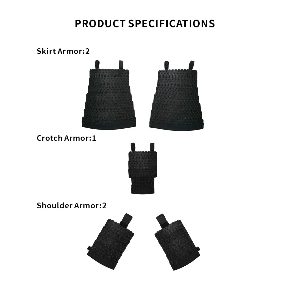 Tactical Armor Black Universal Stainless Steel Shoulder Armor Shoulder Pads Crotch Pads Cosplay Airsoft Vest Protective Gear