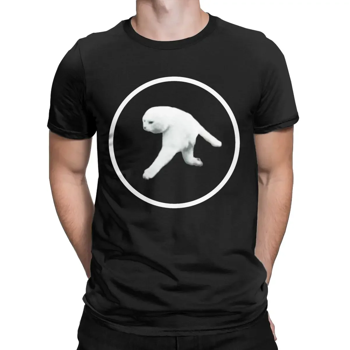 Aphex Twin Two Legged Cat T-Shirt Men Vintage Cotton Tees Crewneck Short Sleeve T Shirt Unique Clothes