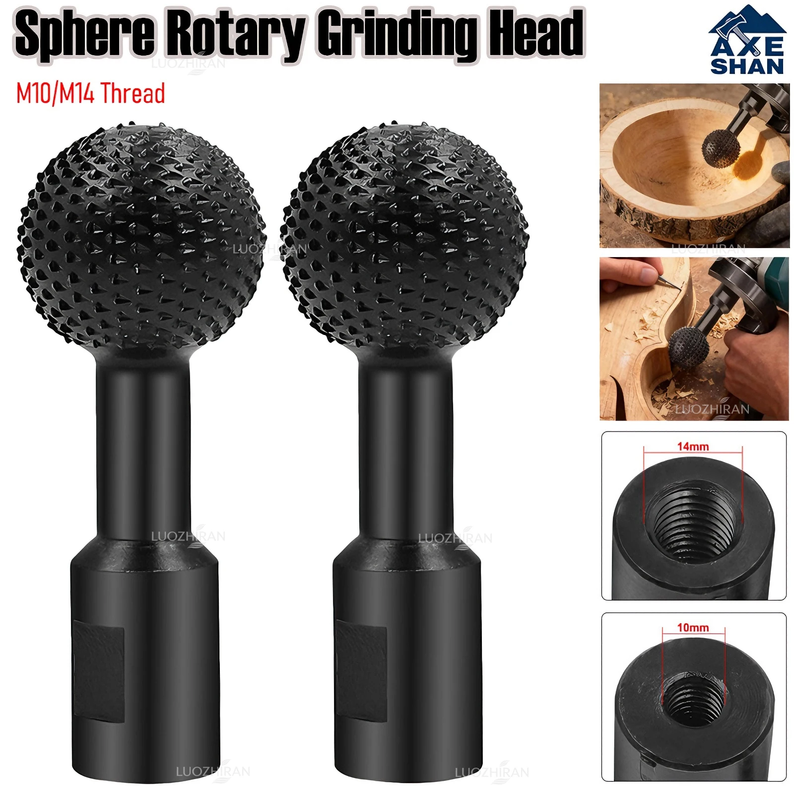 

Angle Grinder Sphere Grinding Head M10/M14 Rotary Burr File Wood Carving Cutter for Woodworking Slotting Engraving Polishing