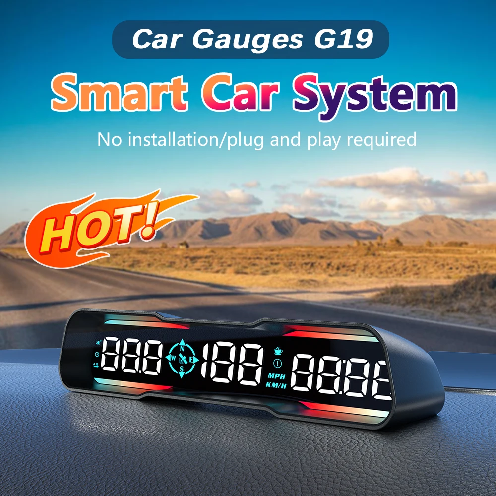 

WYING G19 GPS Multifunction Display Screen HUD Head Up Display Digital speedometer USB On-board computer for all Cars