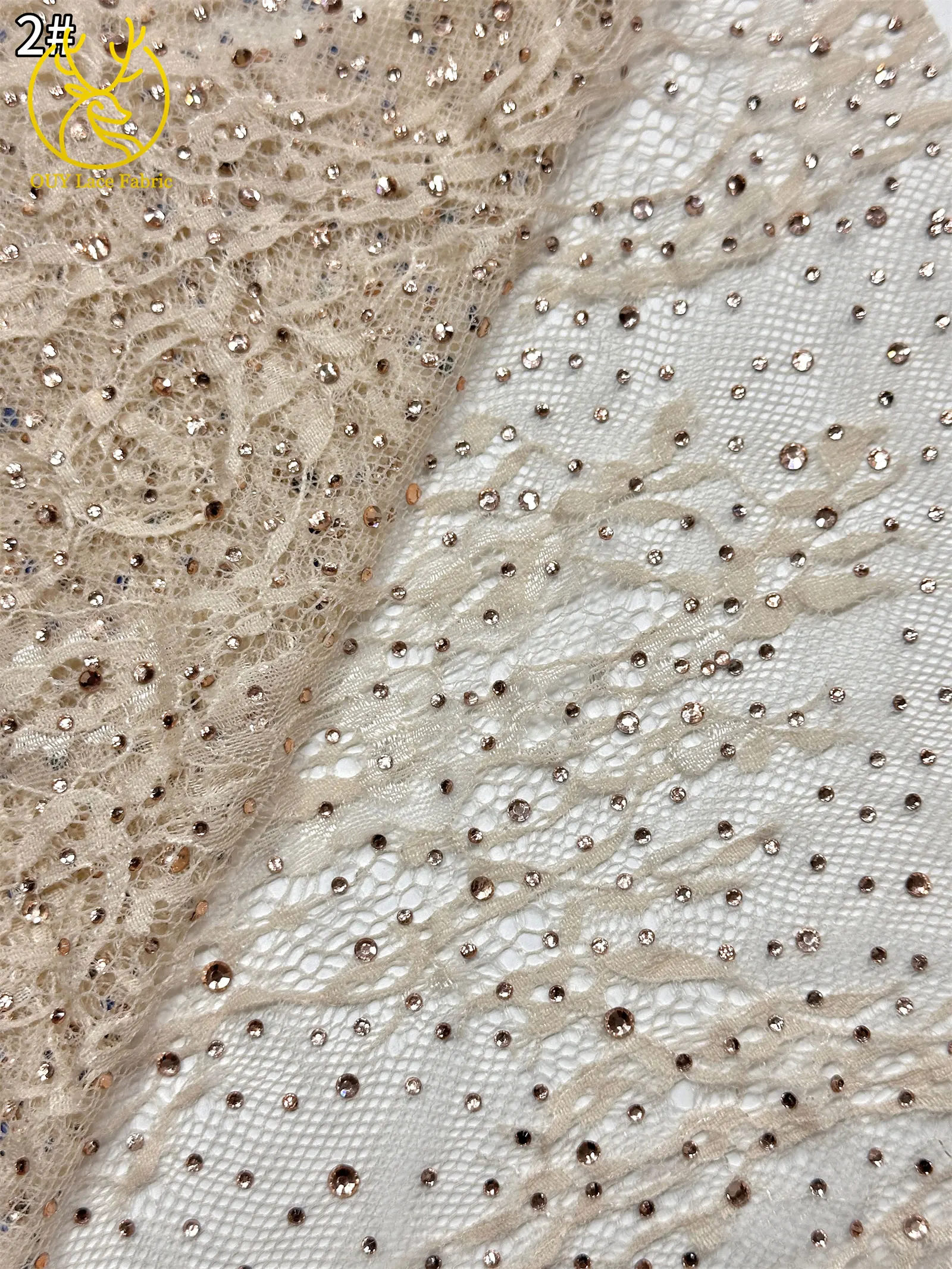 5 Yards französische Stickerei-Tüll-Diamantspitze, nigerianische afrikanische Pailletten-Perlen-Spitze für Damen, Partykleid, Hochzeitskleid, Nähen – Detail 14