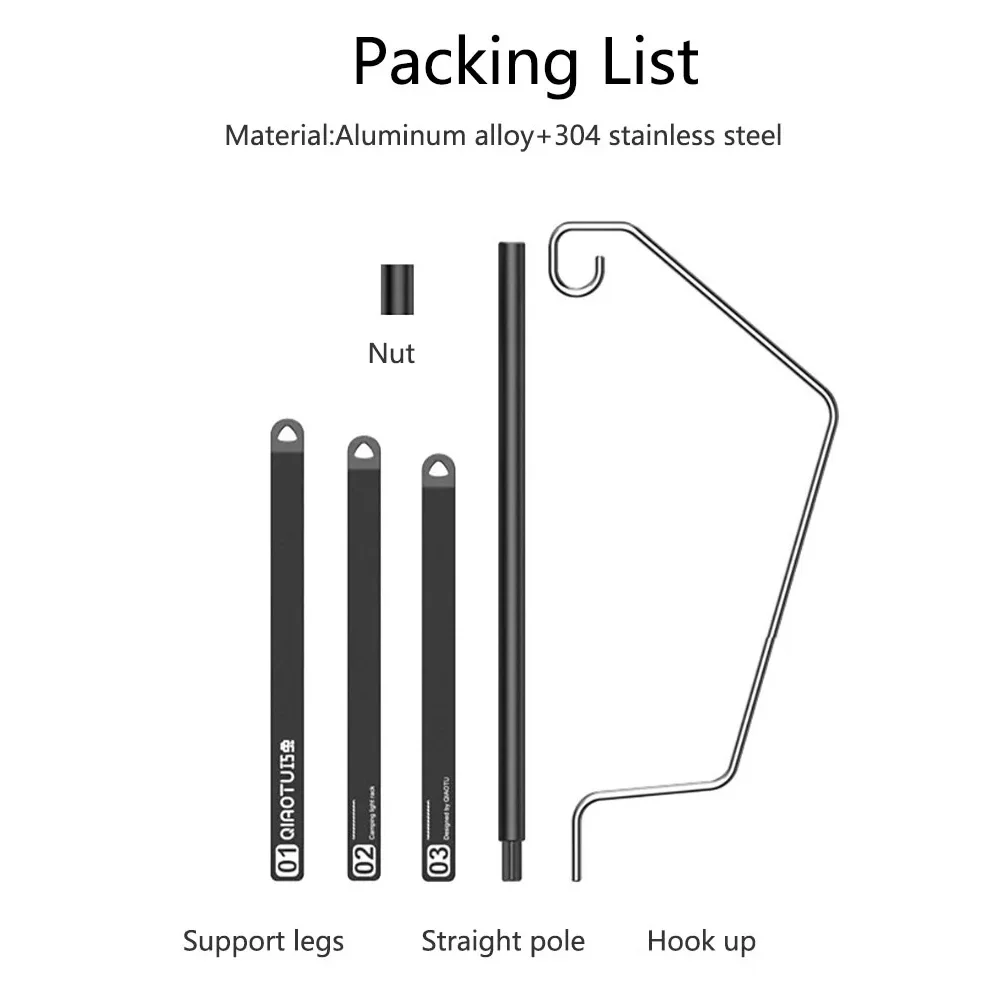 Detachable Lantern Stand Light Rack, Folding Camping Light Holder, Tabletop Lightweight Tripod Light Stand image 3