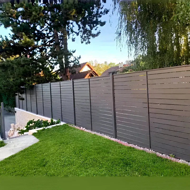 Aluminum Alloy Privacy Fence Panel 6ft Powder Coated Waterproof Rot Proof Horizontal Slat Garden Backyard