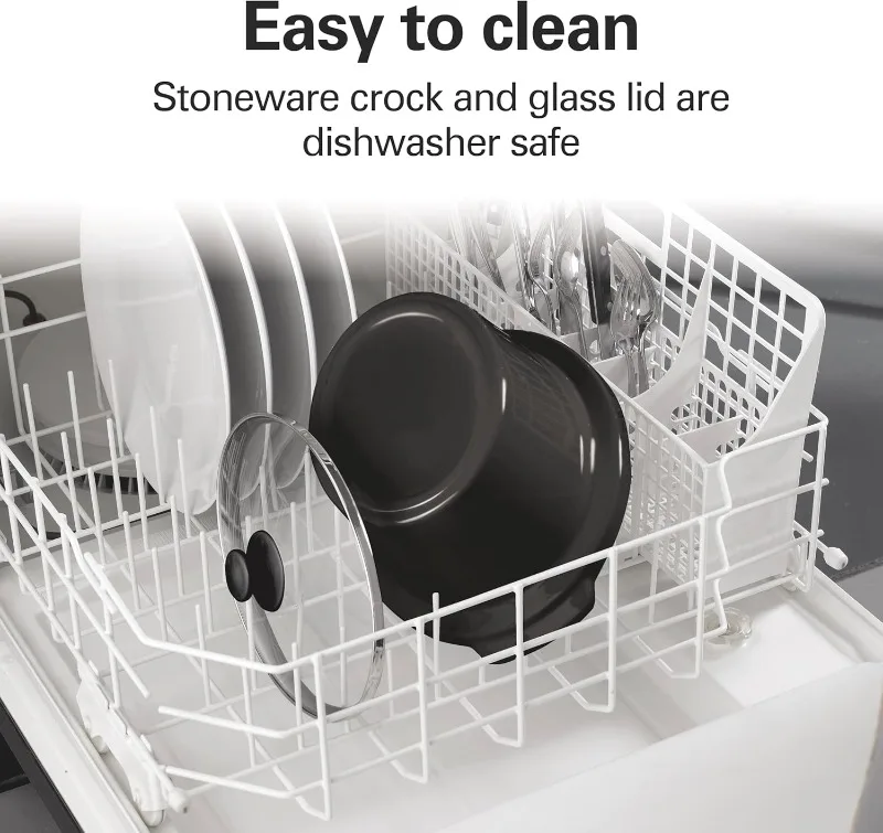 7 Quart Programmable Slow Cooker With Flexible Easy Programming, 5 Cooking Times, Dishwasher-Safe Crock & Lid, Silver (33473)