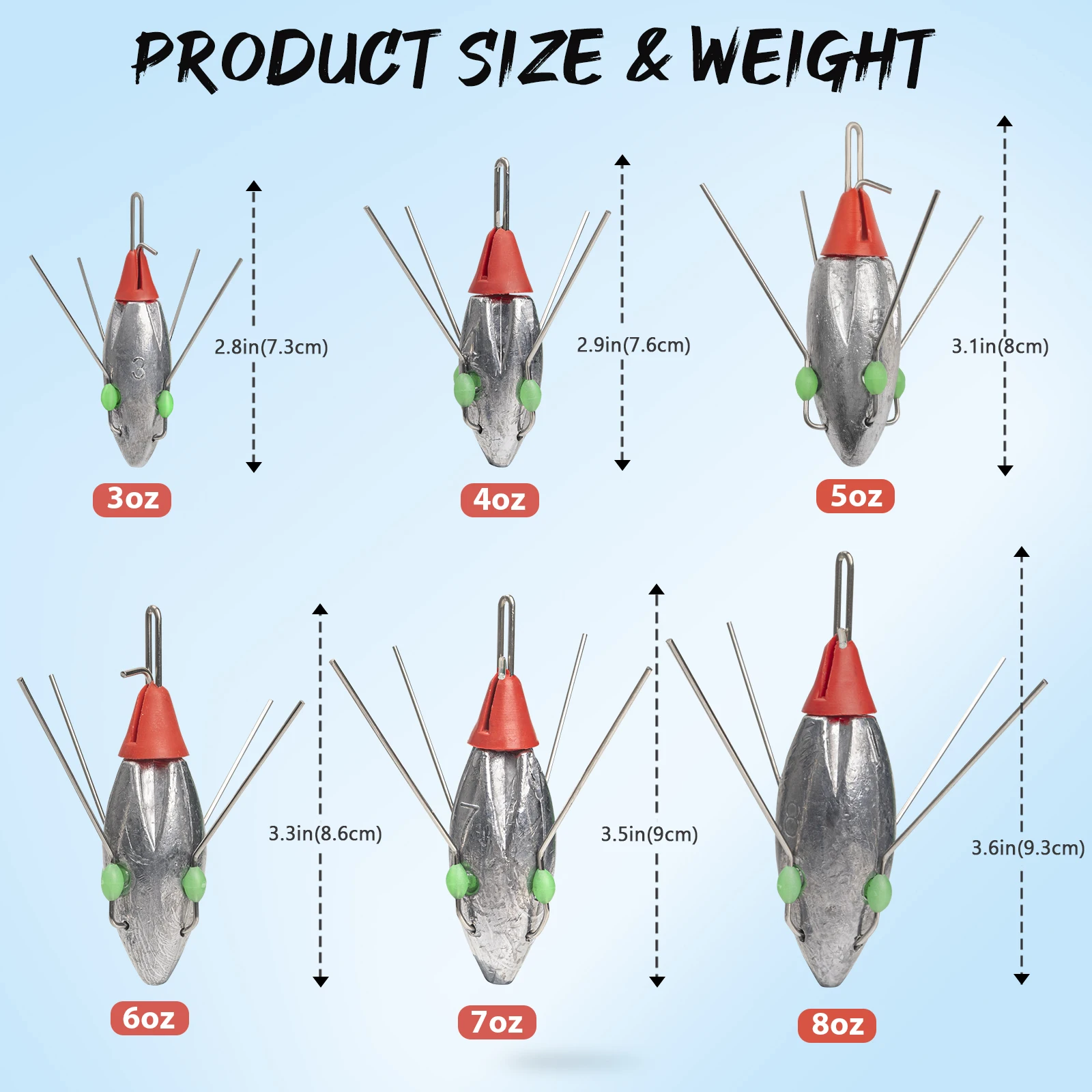 5 unidades Chumbada de Pesca Sputnik 3oz-6oz para Pesca de Praia com Conta Luminosa, Afundamento Rápido, para Arremesso, Pesca de Bagre e Pesca de Aranha na Praia