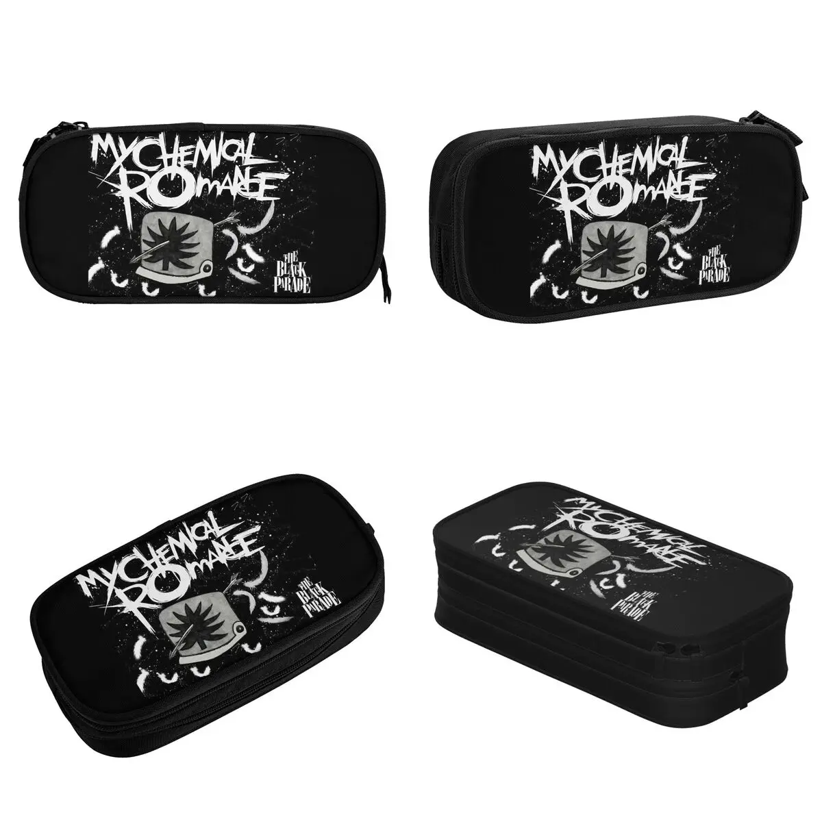 Mcr Band Punk Rock Pencil Case My Chemical Romance Pen Holder Bag Girls Boys Large Storage Students School Zipper Pencilcases