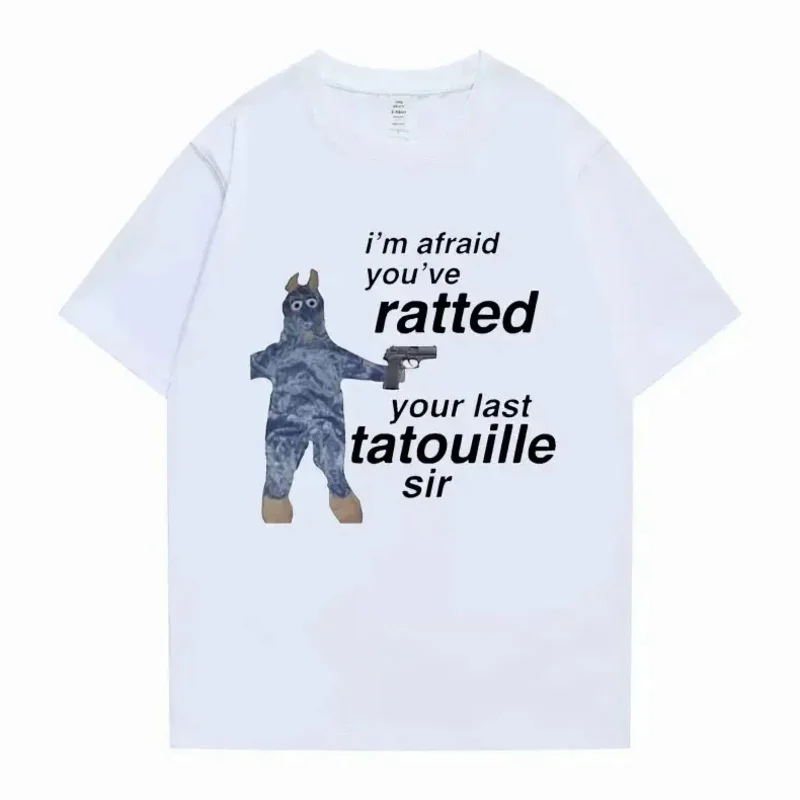 2023 Summer Ratatouille Graphic Print T-shirts Im Afeaid Youve Ratted Your Last Tatouille Funny Mouse Men Women Cute Tshirt